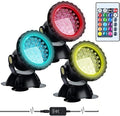 Underwater SpotLightsRemote Control Change Color Submersible Lights Waterproof for Garden Pond Aquarium Courtyard Pool Fountain(3 * 3W(DC12V))