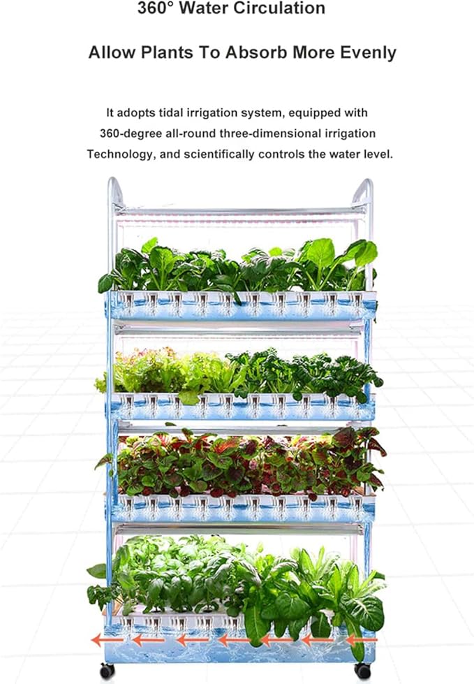 Indoor Garden Hydroponic Growing System3/4 Tier Hydroponics Tower SetHydroponic PlanterPlant Vertical HydroponicsSuitable for Planting Leafy VegetablesStem Vegetables 90holes