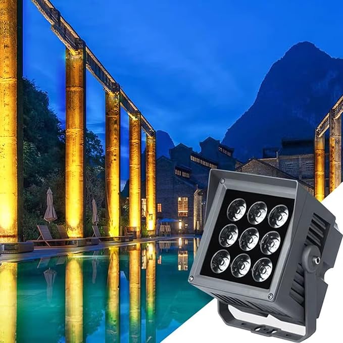 Led Flood Light Outdoor Spotlights Landscape Lamp IP65 Waterproof 180° Rotation LED Spot Light Low Voltage AC/DC24V for Garden Wall Advertising Signs Lawn Lights(Warm White48W-AC24V)