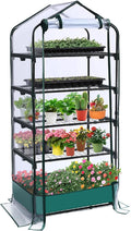 5 Tier Mini Greenhouse for Indoor Outdoor Portable Green House with Durable PVC Cover and Shelves for Seedling Heavy Duty Greenhouse with Waterproof Mat and Cover Tape Gardening Gifts for Women Men