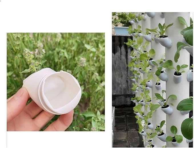 Hydroponics Growing System 100 Pcs Plant Grow Pot Cup DIY Hydroponic Colonization Cups Flower Container Hydroponics Vertical Tower Plant Pots Accessories Hydroponic Tower Bianco