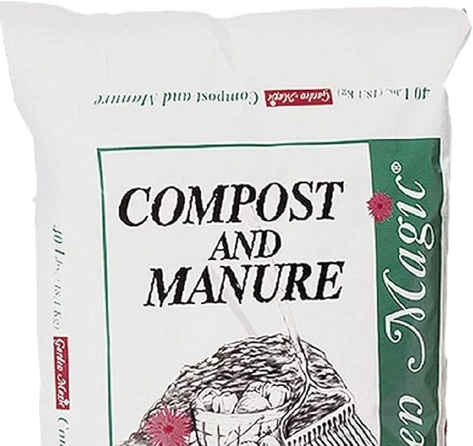 Michigan Peat Compost and Manure Blend Garden Magic Mix with Odor-Free Blend 40 Lbs - Outdoor Lawn and Gardening Mixture with Nutrients and Minerals for Soil Potting and Planting