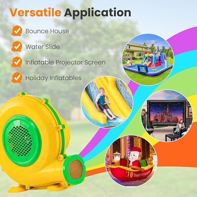 Costzon Air Blower 950W Bounce House Blower Pump Fan Commercial Inflatable Bouncer Blower 2620pa Air Blower for Inflatables Perfect for Inflatable Water Slide Jumper Bouncy Castle