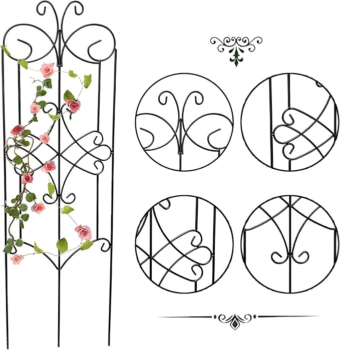 39X12″ Metal Plant Trellis Outdoor Decorative Garden Trellis Plant Support Stakes Decorative Privacy Screen for Garden Balcony Backyard