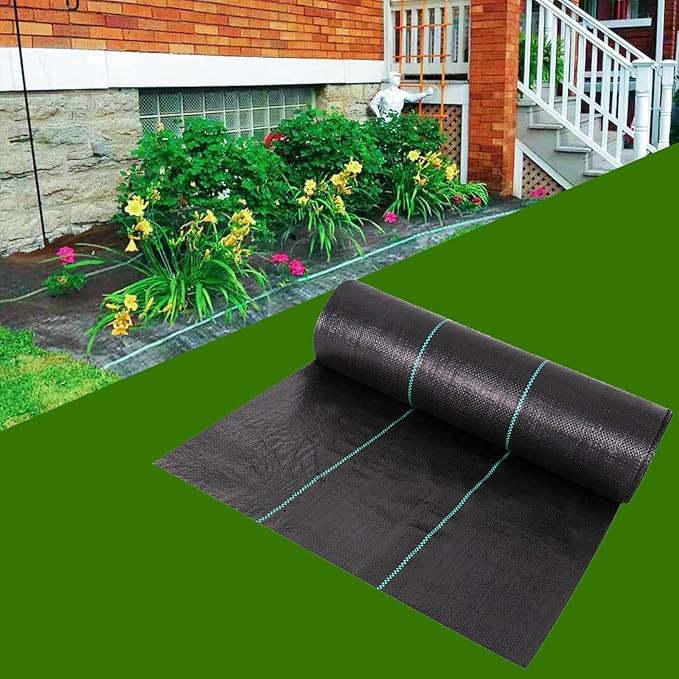 Landscape Ground Cover Suppressant Membrane Weed Control FabricGeotextileGarden FencingTear Resistant Heavy Duty (Size : 2x50ft)