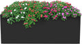 Metal Raised Garden Bed Modern Rectangular Planter Flower Box for Indoor Outdoor Balconies Gardens Decks Patios Decks Front Porches 38 * 15 * 15 in (Black)
