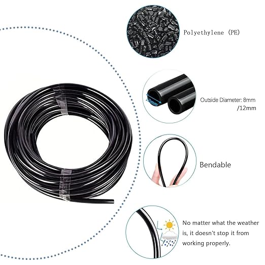 Garden Watering System Greenhouse Mist Drip Irrigation Kit65Ft Hanging Plant Watering System with 20 Three-Way Atomizing Nozzle and 12mm IrrigationTubing Hose Gold
