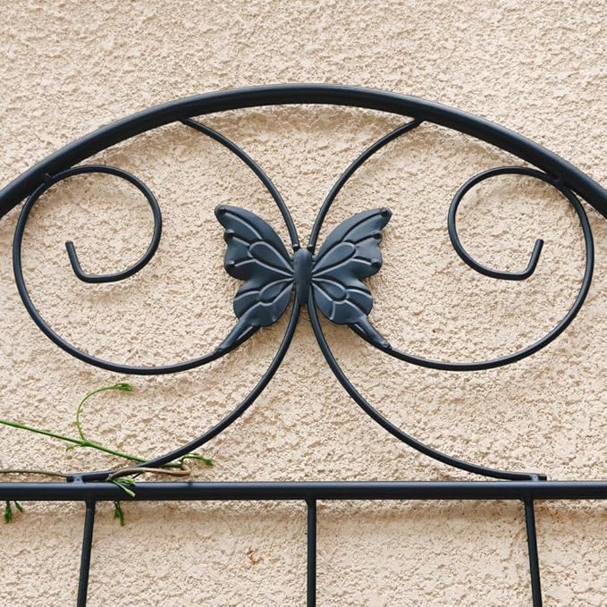 Sturdy Metal Garden Trellis for Climbing Plants – Rust-Resistant Outdoor Flower Support with Decorative Lattice Design (2 Pack-H86'')