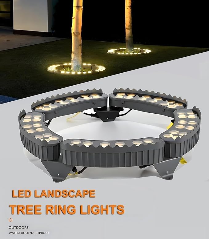 LED Ring Tree Hug Lamp 12W Surrounding LED Tree Spotlights Waterproof IP65 Die Cast Aluminum Outdoor Tree Spotlight AC24V Garden Courtyard Landscape Lamp(White5PCS(24V))