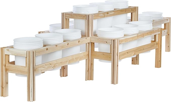Greenes Fence Two-Tiers Fifteen Bucket Elevated Cedar Wood Garden Frame 125 in. x 43 in. x 30 in. - Made in USA with North American Cedar