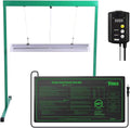 iPower 24W 2 Feet T5 Fluorescent Grow Light Stand Rack (6400k) and 10 x 20.5 Seedling Heat Mat and 40-108 Degrees Fahrenheit Digital Heat Mat Thermostat Controller Combo Set for Seed Germination