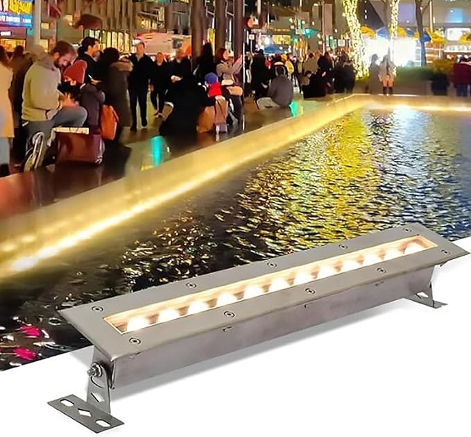 Rectangle LED Landscape Lights - 24V Low Voltage IP68 Waterproof RGB Underwater Spotlight for Swimming Pools and Fountains