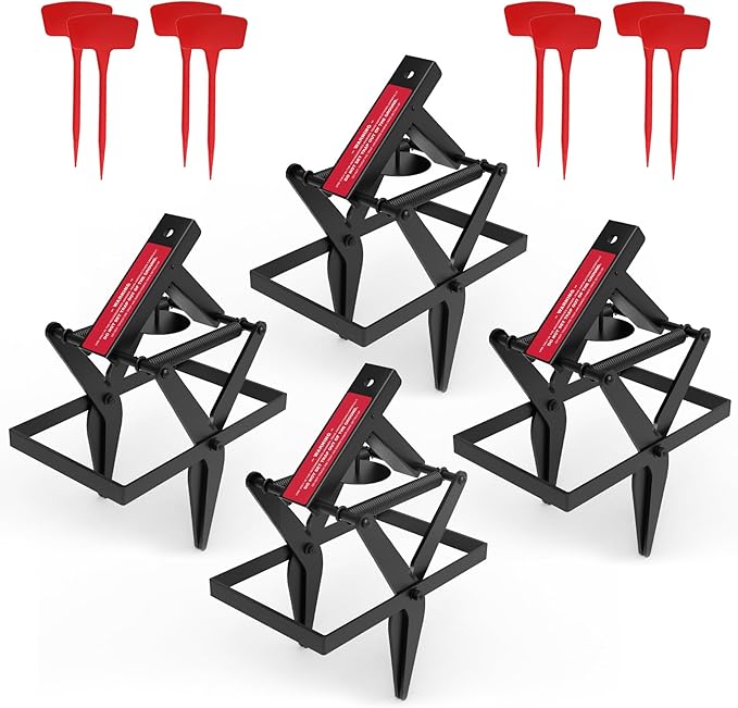 Mole Traps Black Galvanized Steel Scissor Trap Reusable Gopher Traps Mole Killer Ground Moles Trap for Lawns 2025 Style (4 Pack)