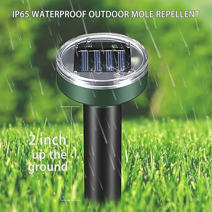 Solar Powered Ultrasonic Mole RepellentWaterproof Outdoor Vibration Mouse Control for Yard Garden360° Effective Rodent Repellent with Ultrasonic SoundGreen10 Piece