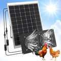 Chicken Coop Solar Powered Dual Metal Shell Fan Kit 20W Solar Exhaust Fan IPX7 Monocrystalline Solar Panel Ventilation Air Cooling Fans for Chicken Coops Greenhouses Sheds Dog Houses Plug &amp Pl