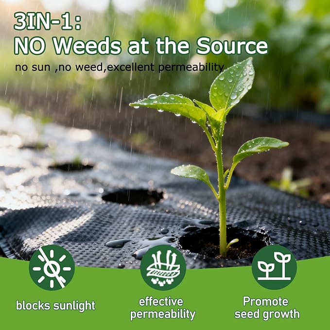 Garden Weed Barrier Landscape Fabric4FTx100FT Weed Block Fabric Heavy Duty 3.2OZWoven Mulch for Landscaping Ground Cover Weed Control Fabric Black Garden Bed Liner