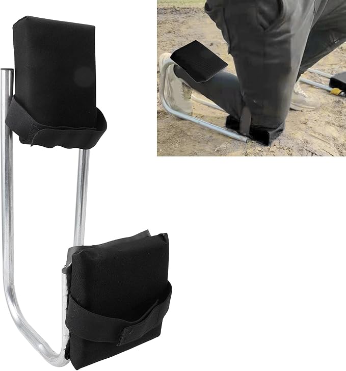 Gardening Knee Seat Labor Saving Kneeling Seat with EVA Pad Anti Numbness Leg Brace for Gardening Fishing Floor Cleaning High Load Bearing Portable Kneeling Seat for Repair Work (Black)