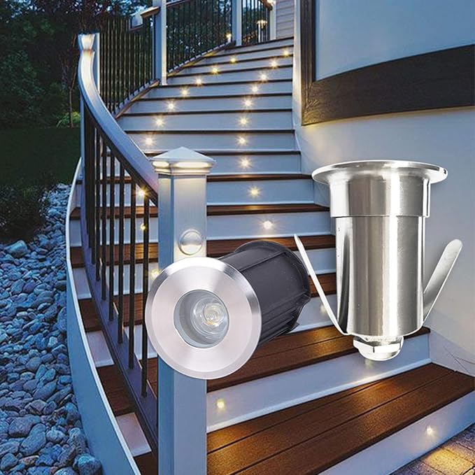 3PCS Miniature Underwater Recessed LED Landscape Lights - 12V/24V Ground Spotlights