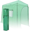 EAGLE PEAK Replacement Cover for 10x5 Portable Lean-to Greenhouse 2 Roll-Up Zipper Entry Doors and 1 Large Roll-Up Side Window (Frame Not Included) Green