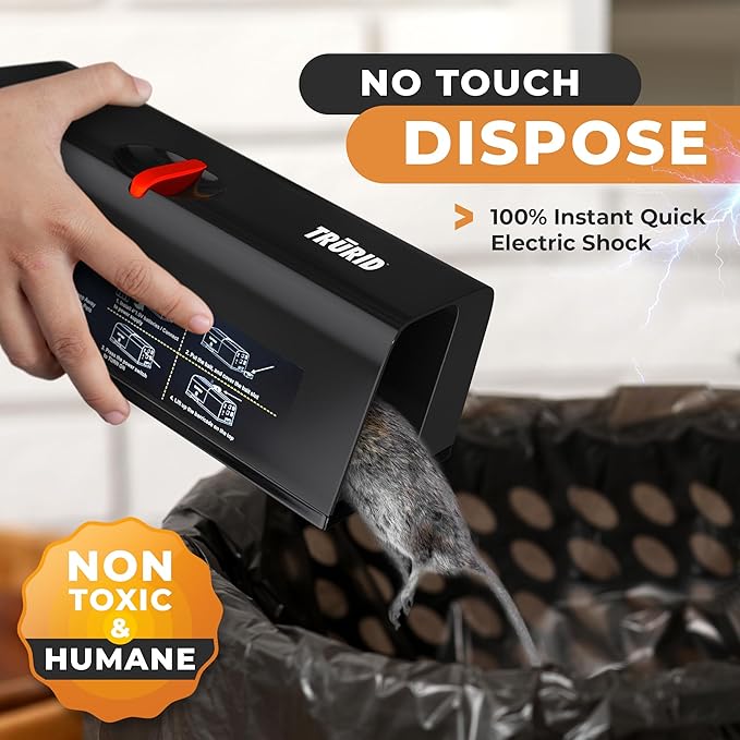 Mouse Traps and Rat Trap Indoor for Home - Powerful Electric Rodent Killer Humane and Reusable Anti-Escape Design Instantly Kills Rats Mice Chipmunks and Squirrels