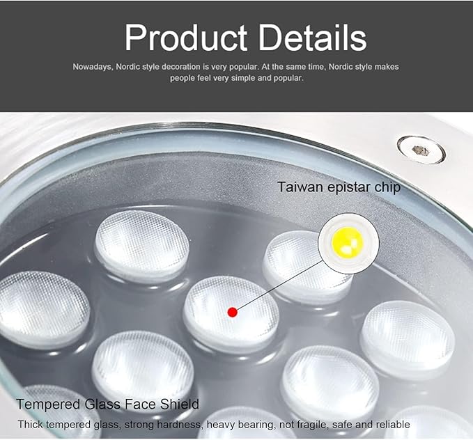 2Pcs Outdoor Buried Lights - Ground Led Landscape Lamp Ip66 Waterproof Led Spotlights Garden Buried Lights Outdoor Round Recessed Ground Spotlight for Patio Walkway -Blanc-6W
