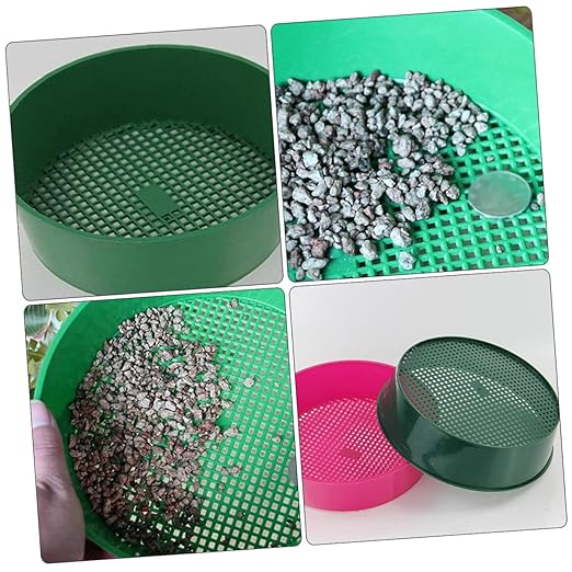 PRETYZOOM 4pcs Garden Soil Sifter Tool Plastic Sifting Pan for Efficient Filtering of Rocks and Debris from Compost for Gardening and Maintenance