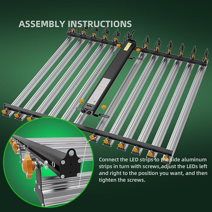 PEPPER FARM LED Grow Light PF12000 Dimming Sunlike Full Spectrum Growing Lamps for Seedlings Veg Bloom in Grow Tent Greenhouse Daisy Chain