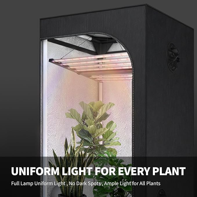 Garvee 600w 8-Bar LED Grow Light with Dimmable Full Spectrum - Foldable Design for 4x4Ft Coverage - 120v Commercial Plant Growing Lamp for Indoor Gardens &amp Vertical Farming