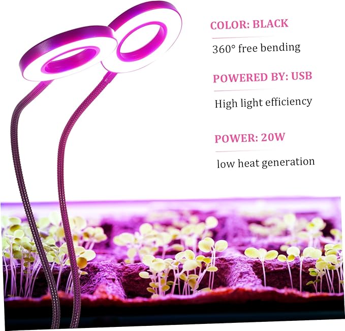 Mikikit 5v Indoor Plant Lights Clip Plant Lamp Led Light Full Grow Planting Growth Lamp