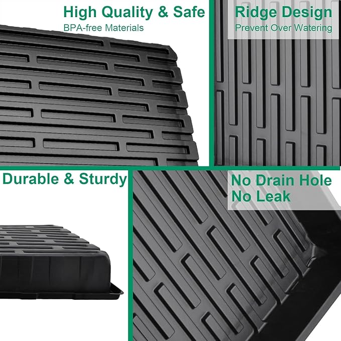 20 Pack Flower and Plant Cultivation Trays1020 Seed Starting Trays No Holes and 72 Cell Seedling Starter Plugs Reusable for Microgreen Seedling Germination Indoor Outdoor Gardening
