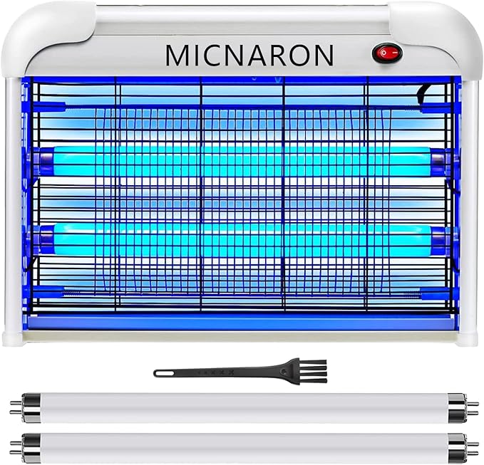 Indoor Electric Bug Zapper 2800V Powerful Flying Insect Mosquito Killer w/ 20W Blue Light Attract Plug-in Pest Control Machine for Moth Fruit Fly Fungus Gnat Garage Bug Catcher/Eliminator/Trap