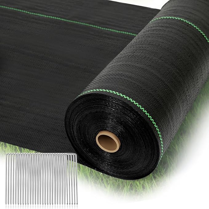 joyhalo 3ft x300ft Weed Barrier Fabric Heavy Duty 3.2oz Woven Garden Geotextile Fabric High Permeability for Weed Blocker Mat Weed Control Garden Cloth for Driveway Gravel Greenhouse