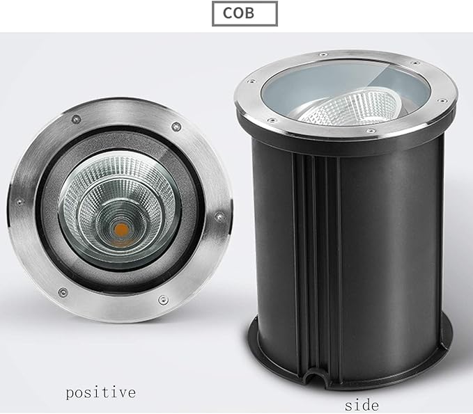 YANYO Recessed Outdoor Floor Spotlights - Floor Landscape Lights Garden Adjustable Angle LED Buried Lights 85-110V Spotlights IP67 Waterproof Well Lights Outdoor Landscape Lighting for Step (Color