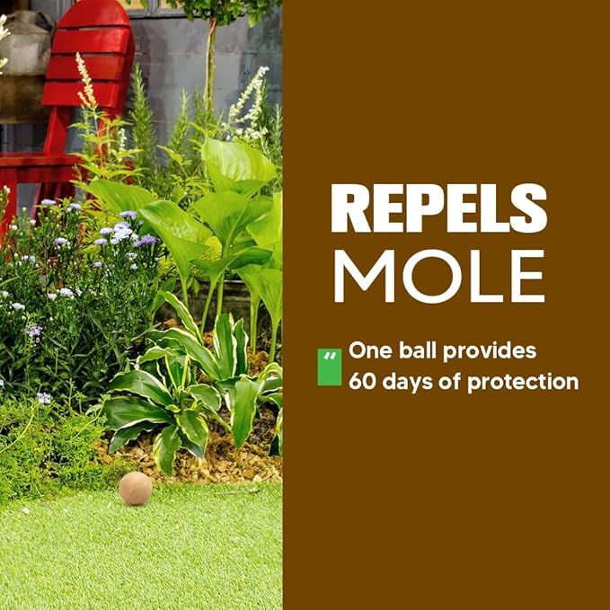 Mole Repellent Gopher Repellent Groundhogs Repellant Outdoor Vole Deterrent Armadillo Repellent for Lawns Keep Mole Out of Yard Get Rid of Gophers Covers Up to 120 Sq Ft-10Pcs