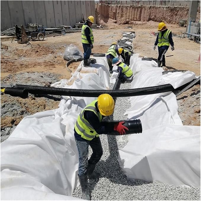 French Drain Geotextile Non Woven 5oz Landscape Weed Barrier Block Stabilize Soil Fabric for Retaining Wall/Driveway/Erosion Control Water Permeability 30ft-300ft Long ( Color : White  Size : 2mx8
