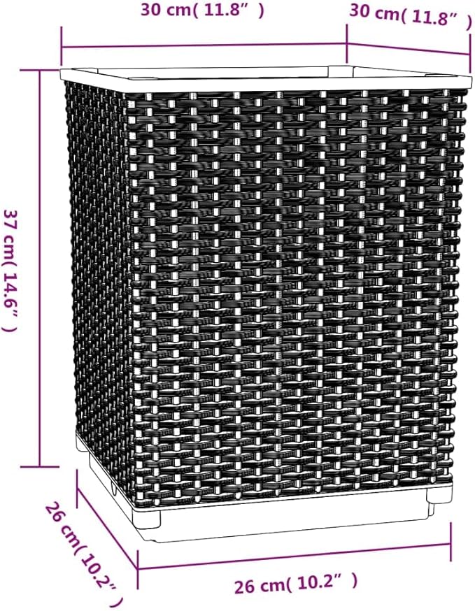 Set of 2 White Square Planters for Garden Patio Balcony Modern Textured Polypropylene Planter Boxes Indoor Outdoor Use 11.8x11.8x14.6 in Dimensions