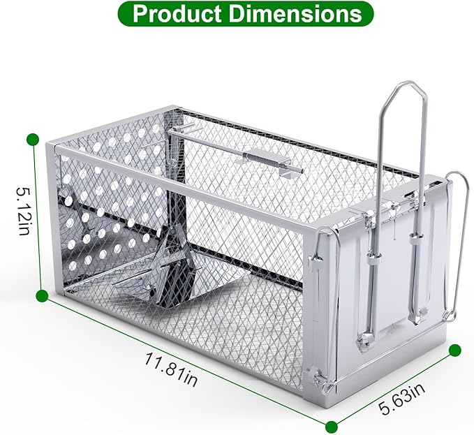 Humane Mouse Trap Live Mouse Traps Catch and ReleaseOne-Way Door Rodent Trap for Indoor &amp Outdoor UseHumane Rat Trap for Small RodentsMiceVoles &amp Squirrels