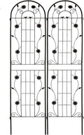 2 Pack Large Garden Trellis Heavy Duty Rustproof Iron Plant Trellis for Potted Plant Support Metal Climbing Rose Trellis Vine Vegetable CucumberBlack-86.7 H x 19.7 W