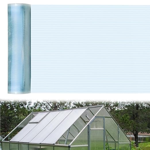 Polycarbonate Sheet 65.6Ft x 3.28FtDIY UV Resistant Polycarbonate Greenhouse PanelsInsulated Transparent Polycarbonate Roof Panels for Roof Farming Gardening Agriculture Courtyards Canopy