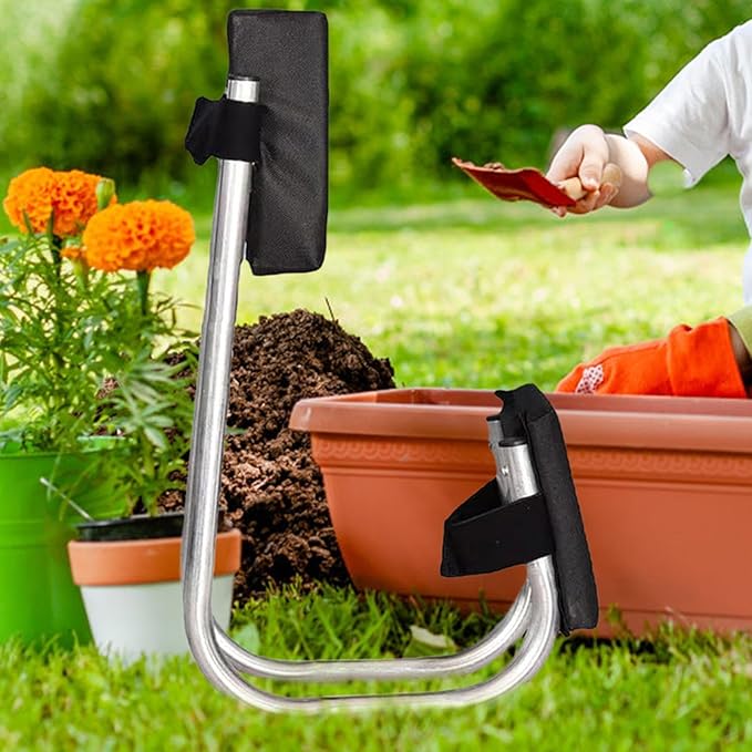 Garden Kneeling Stool – Outdoor Kneeler Lawn Stool | Portable Garden with Kneeling Pad Strong Metal Frame Bench Ergonomic Support for Outdoor Gardening Digging Pruning