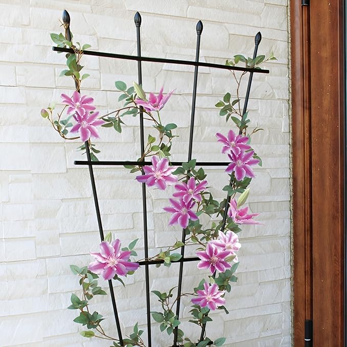 Plant Supports for Garden 90cm 120cm High Metal Fan Trellis for Climbing Plants in Pots Indoor Outdoor Decorative Plant Support Rust-Proof and Easy to Assemble(90cm/35.4in)