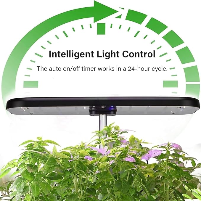 Hydroponics Growing System Indoor Garden with 35W Grow Light Full Spectrum Healthy Fresh Herbs Vegetables 12 Pods Indoor Gardening System for Gifts Kitchen Vegetable(Black)