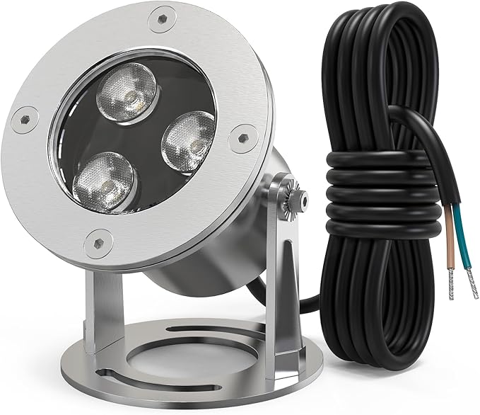 9W LED Underwater Pond Lights Red Lighting Works with 12V AC/DC Stainless Steel Light Fixture with IP68 Waterproof Rating Suitable for Ponds Waterfalls Patio &amp Garden Outdoor Landscape Lighti