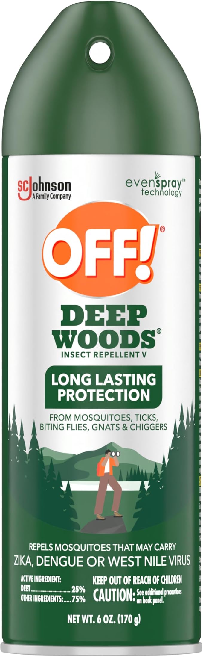 OFF! Deep Woods Insect Repellent Spray with 25 Percent DEET Provides up to 8 Hours of Mosquito Protection 6 Ounce (Pack of 9)