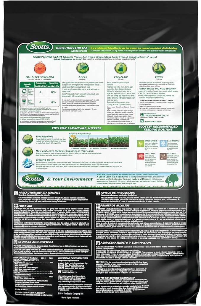 Scotts Turf Builder with Moss Control Moss Killer and Lawn Fertilizer Covers Up to 5000 sq. ft. 25 lbs.