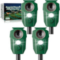 Solar Ultrasonic Animal Repellent Outdoor - Deer Repellent Devices with Motion Sensor &amp Flashing Lights Waterproof Deterrent for Yard Garden to Repel Cats Squirrels Raccoons