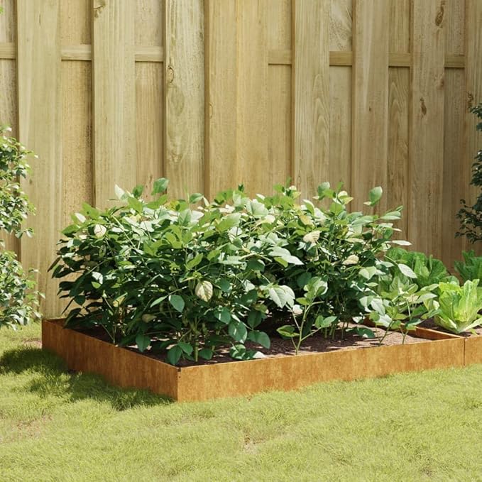 Garden Raised BedGarden DecorationBackyard Raised BedsFreestanding PlantersGardening AccessoriesHerb Plantersfor BalconiesTerracesGardensPatiosLawn39.4x39.4x10.2 Corten Steel