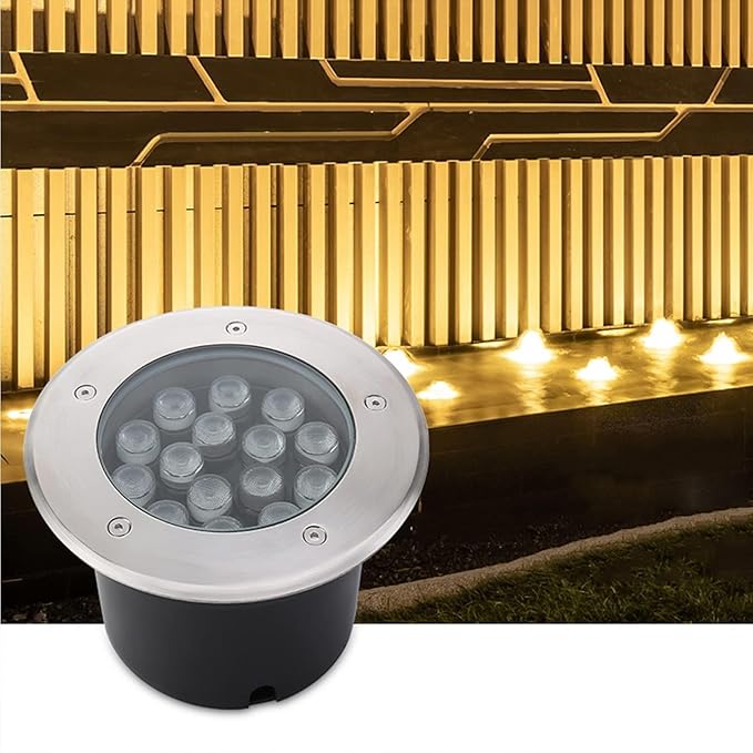 24V IP68 Waterproof LED Landscape Lights - 12W RGB &amp 18W Yellow Buried Underwater Spotlights for Ponds &amp Pools