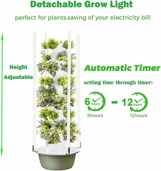 Hydroponics Growing System Tower Hydroponics Tower Garden Growing System for Home Garden Vertical Planter for Herbs and Vegetables-*