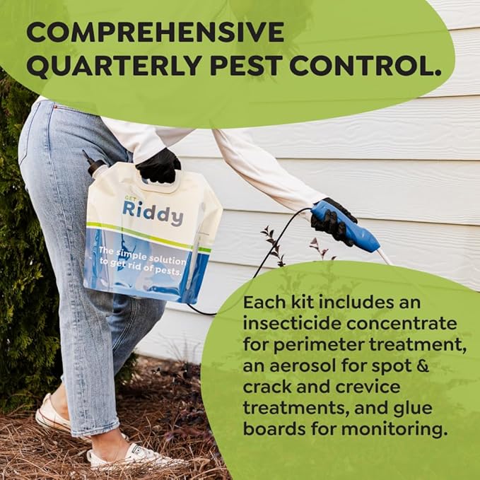 Riddy Pest Pro Kit Effective Against 100+ Bugs Includes Rechargeable Sprayer Traps Gloves &amp Tips Guide Long-Lasting Barrier for Unwanted Pests Professional-Grade Treatment